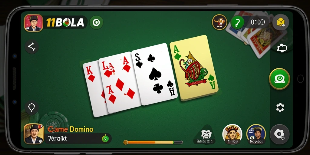 Screenshot gameplay 11BOLA, menunjukkan momen mendebarkan saat bermain Domino.