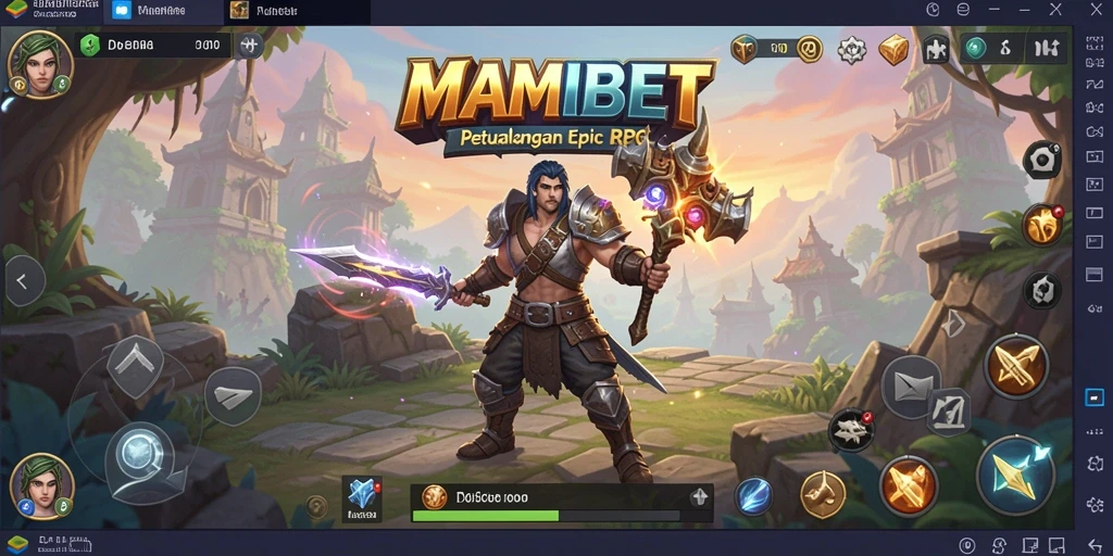 Screenshot gameplay RPG MAMIBET yang menampilkan aksi pertarungan epik.