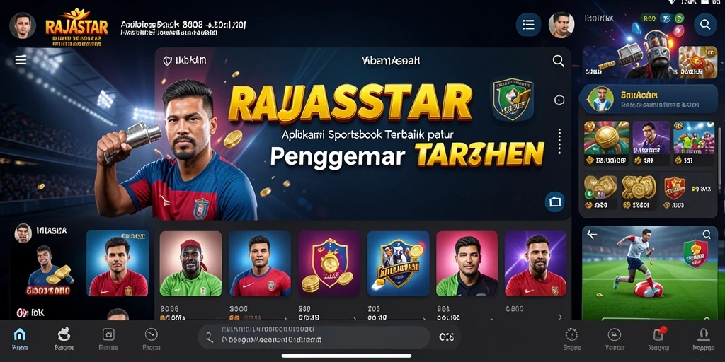 Tampilan utama RAJASTAR dengan berbagai pilihan taruhan olahraga.