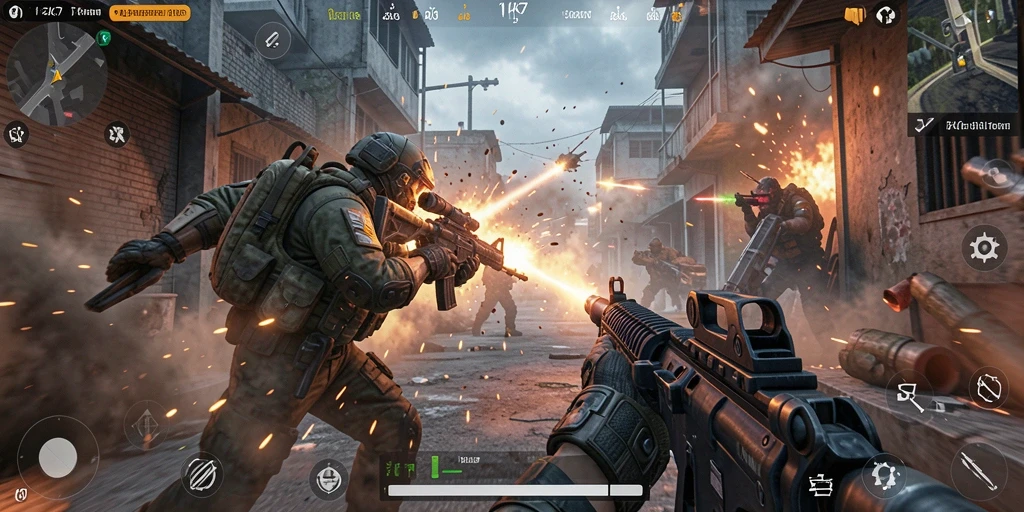 Tampilan utama gameplay ZK7 dengan aksi menegangkan di dalamnya.